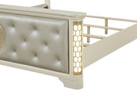 Jasmine King 5 Pc Unique LED Bedroom Set made with Wood in Beige