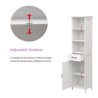 Floor Standing Cabinet with 1 Door and 1 Drawer - White