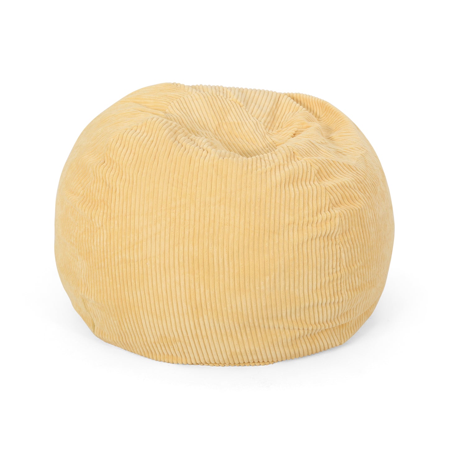 Riviera Modern Corduroy 3 Foot Beanbag, Mustard Yellow