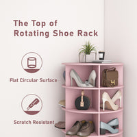 360 pink rotating shoe cabinet with 7 layers can accommodate up to 35 Paris shoes