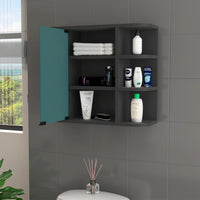 Roseburg 6-Shelf Medicine Cabinet with Mirorr Black Wengue