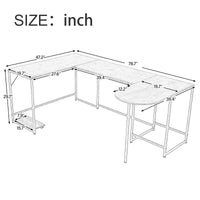 U-shaped Computer Desk, Industrial Corner Writing Desk with CPU Stand, Gaming Table Workstation Desk for Home Office (Black) (OLD SKU: WF198675AAB)