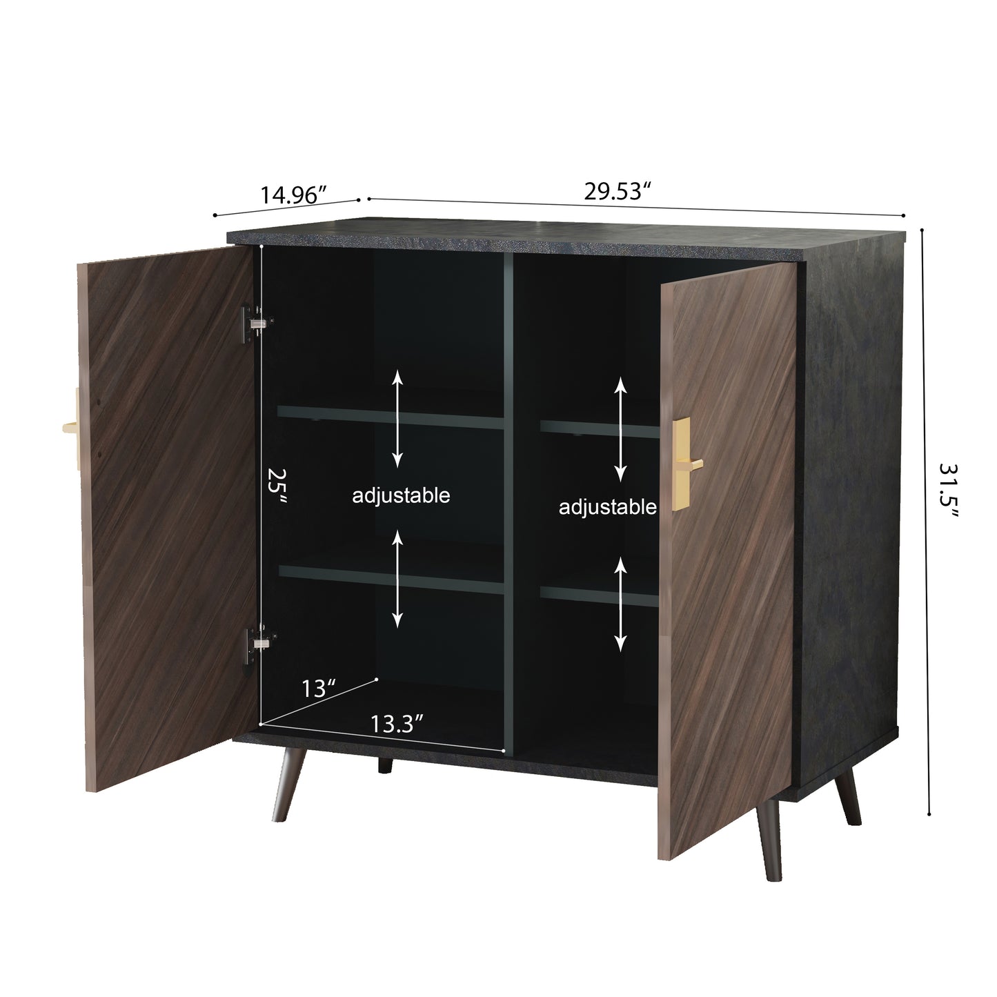 Accent Storage Cabinet with Doors, Bar Cabinet Buffet Cabinet with Storage for Living Room, Hallway, Bedroom