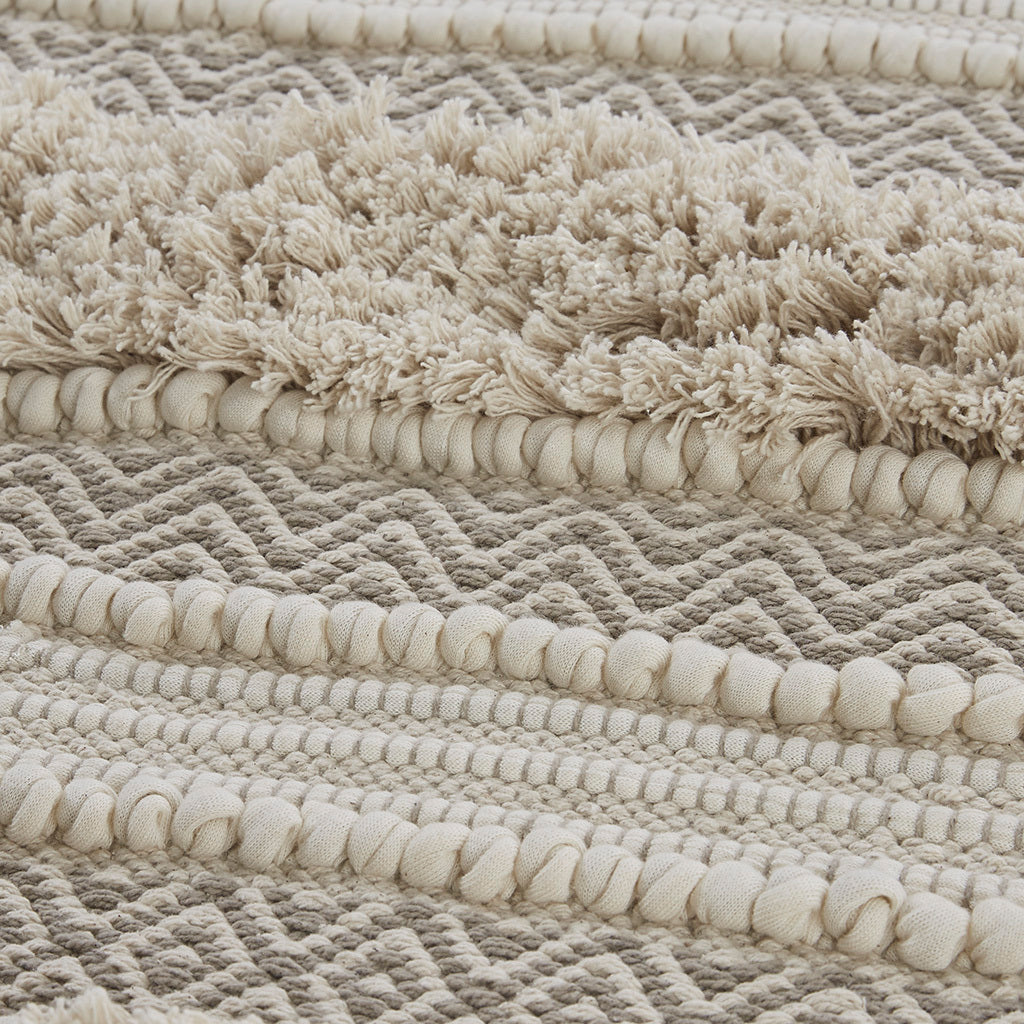 Woven Texture Stripe Bath Rug