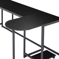 U-shaped Computer Desk, Industrial Corner Writing Desk with CPU Stand, Gaming Table Workstation Desk for Home Office (Black) (OLD SKU: WF198675AAB)