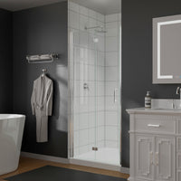 34 to 35-3/8 in. W x 72 in. H Bi-Fold Semi-Frameless Shower Doors in Chrome with Clear Glass