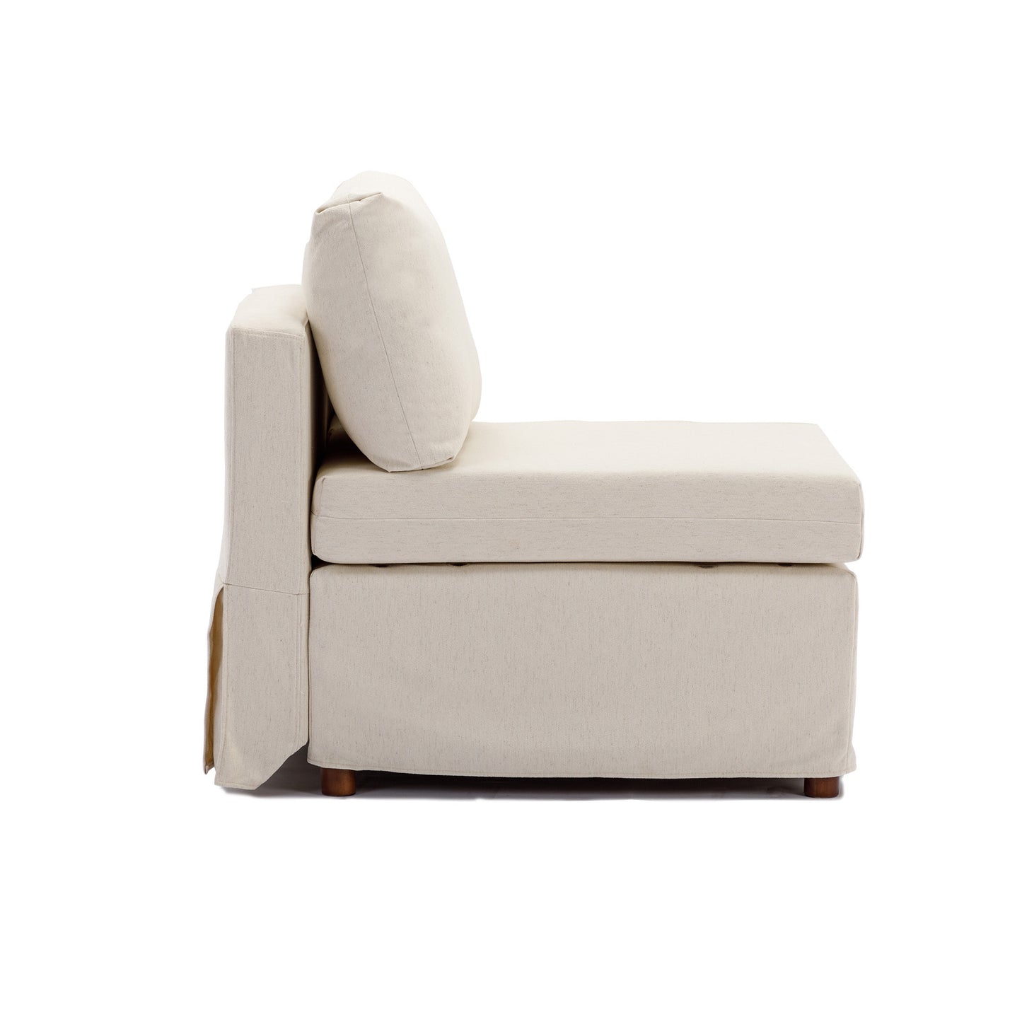 4 Seat Module Sectional Sofa Couch With 2 Ottoman,Seat Cushion and Back Cushion Removable and Washable,Cream