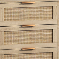 43.31"6-Drawers Rattan Storage Cabinet Rattan Drawer,for Bedroom,Living Room,Natural