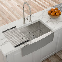 27 Inch Farmhouse Kitchen Sink - 27"x21"x10" Stainless Steel Apron Front Farmhouse Sink 10 Inch Deep 16 Gauge Single Bowl Kitchen Sink Basin