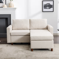 2 Seat Module Sectional Sofa Couch With 1 Ottoman for living room,Seat Cushion and Back Cushion Non-Removable and Non-Washable,Cream