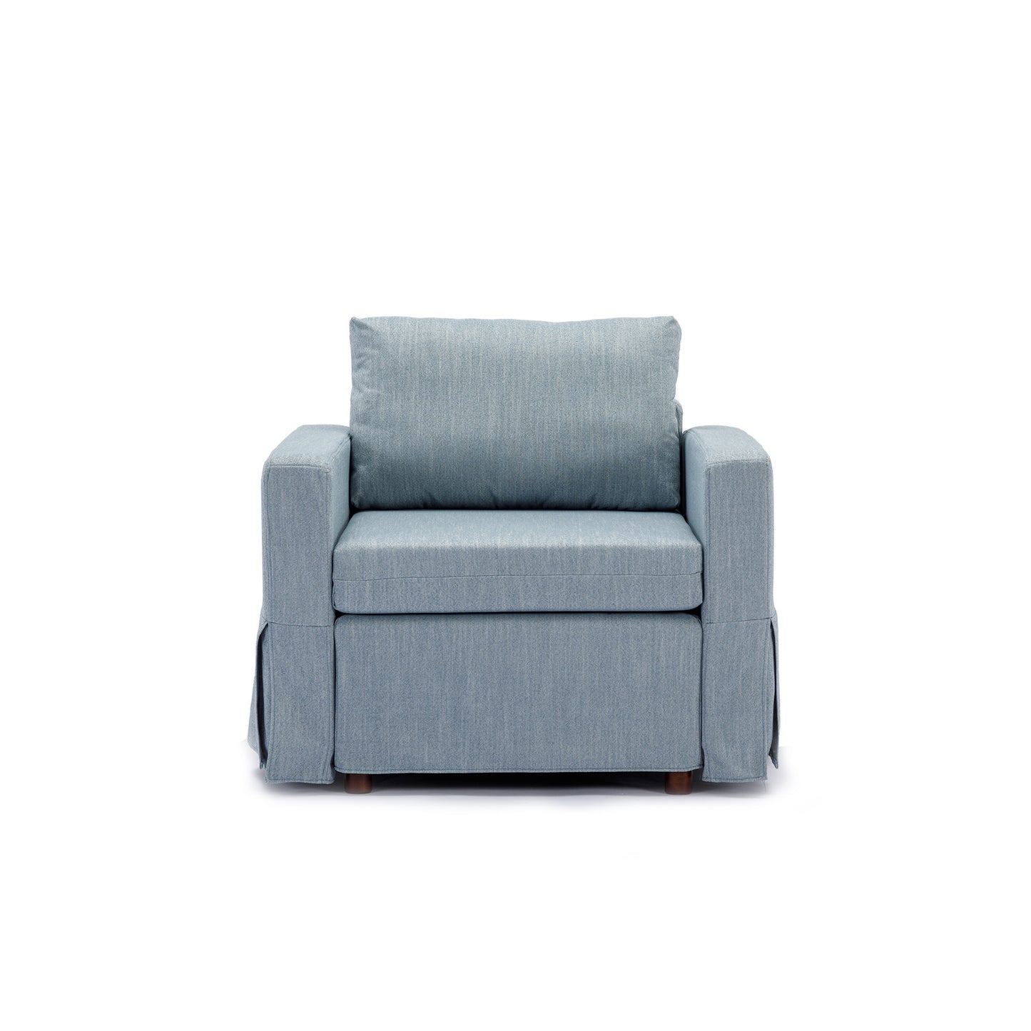 4 Seat Module Sectional Sofa Couch With 1 Ottoman,Seat Cushion and Back Cushion Removable and Washable,Light Blue