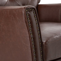 Harald Vegan Leather Armchair-BROWN