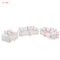 3-seater + 2-seater + 1-seater combination sofa Modern Couch for Living Room Sofa,Solid Wood Frame and Stable Metal Legs, 5 Pillows, Sofa Furniture for Apartment