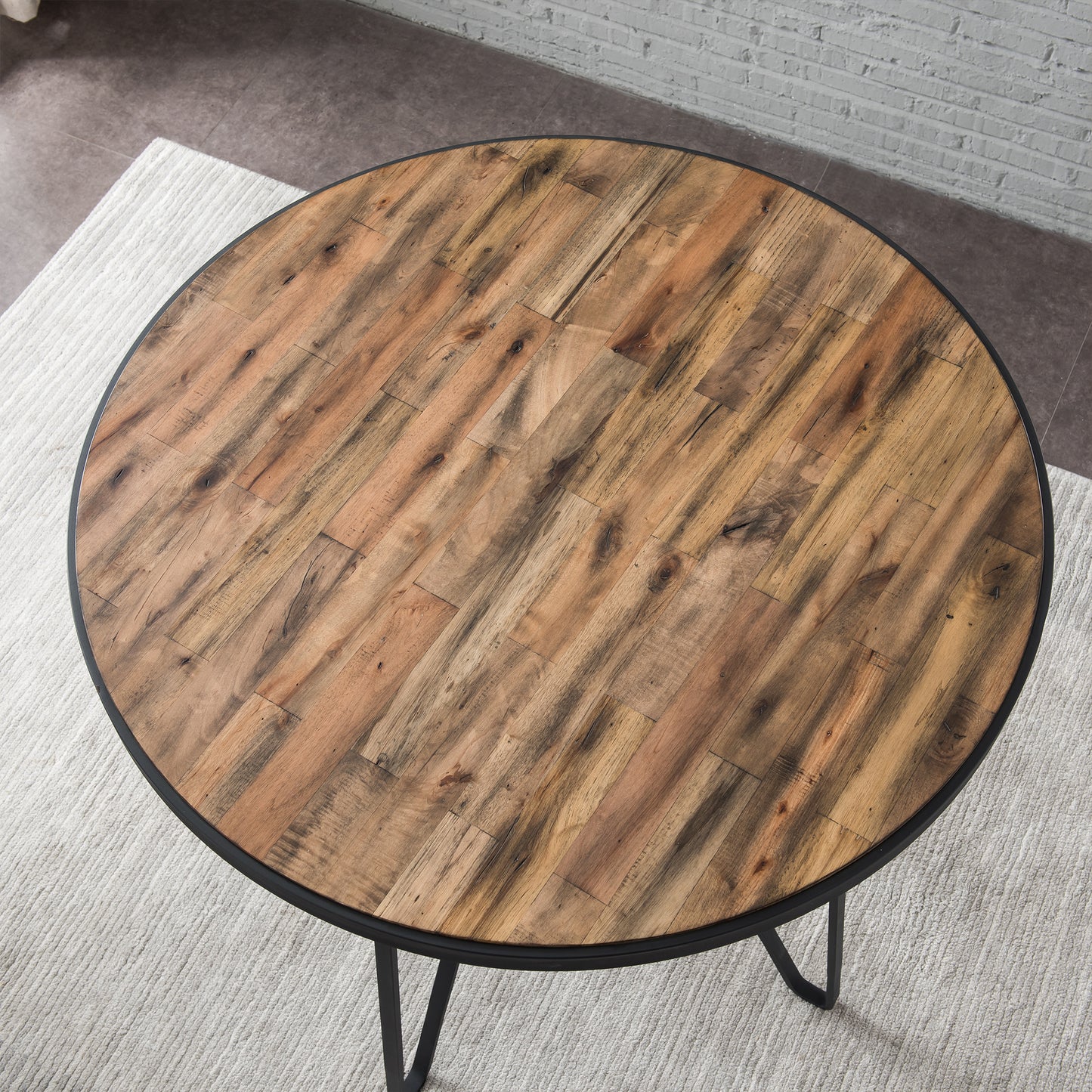 48" Round Dining Table with Iron Legs