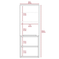 Mila  Bathroom Cabinet, Two Internal Shelves, Two External Shelves, Single Door -White