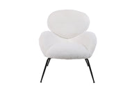 Modern Sherpa Chairs Accent Armchairs for Living Dining Room, Upholstered  Chairs with Black Metal Legs, Comfy and Soft Chairs for Bedroom, Cute Vanity Chairs