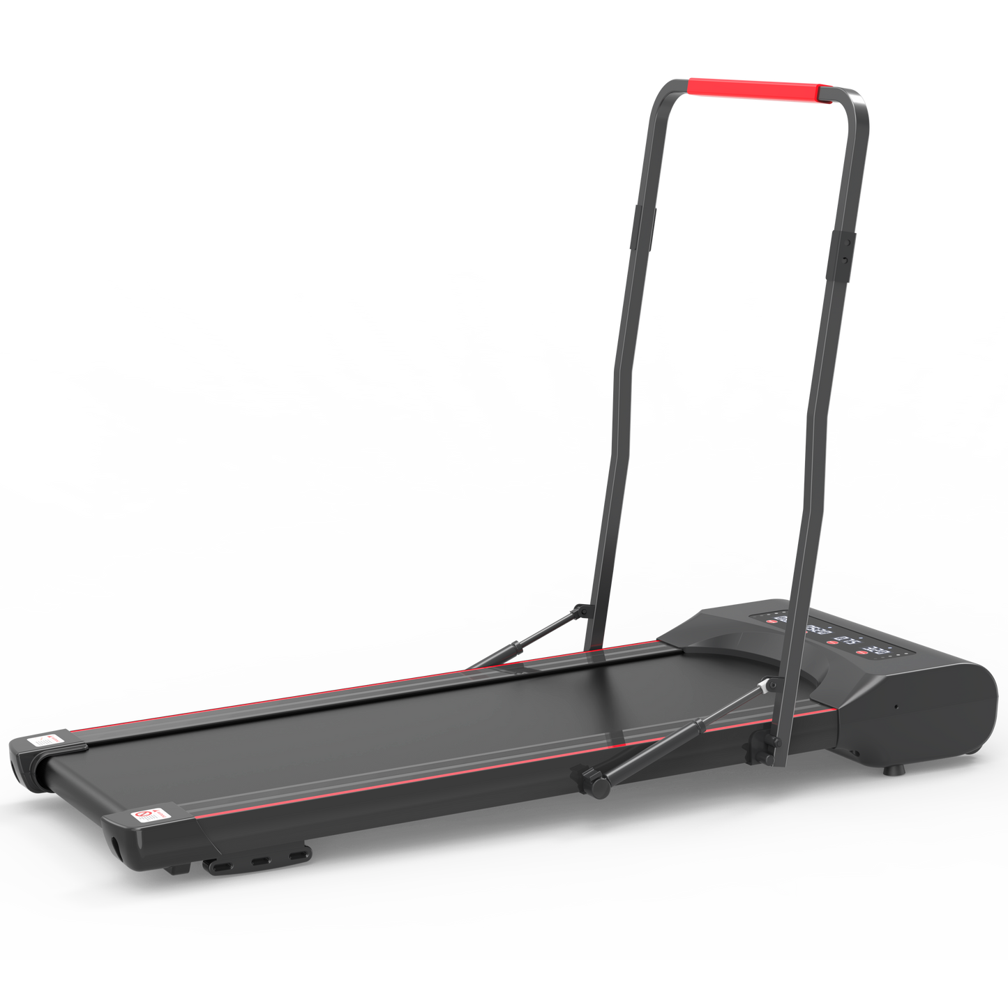 Under Desk Walking Pad Treadmill Foldable with Handlebar Remote Controll, 300 LB Capacity