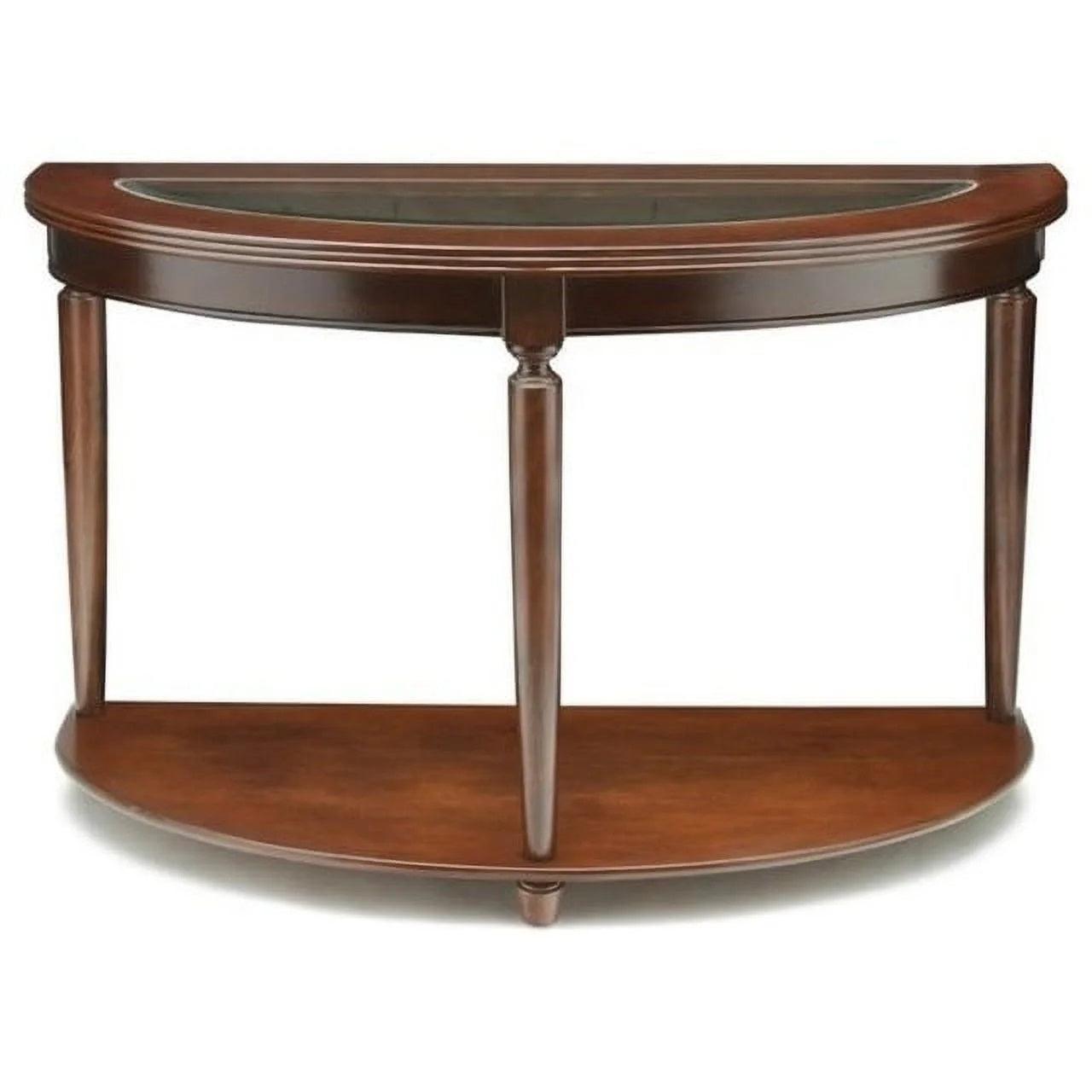 Transitional 1pc Side Table Dark Cherry Open Bottom Shelf Beveled Glass Top Turned Legs Living Room Furniture