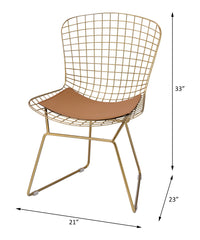 ACME Achellia Side Chair (Set-2), Whiskey PU & Gold 96849