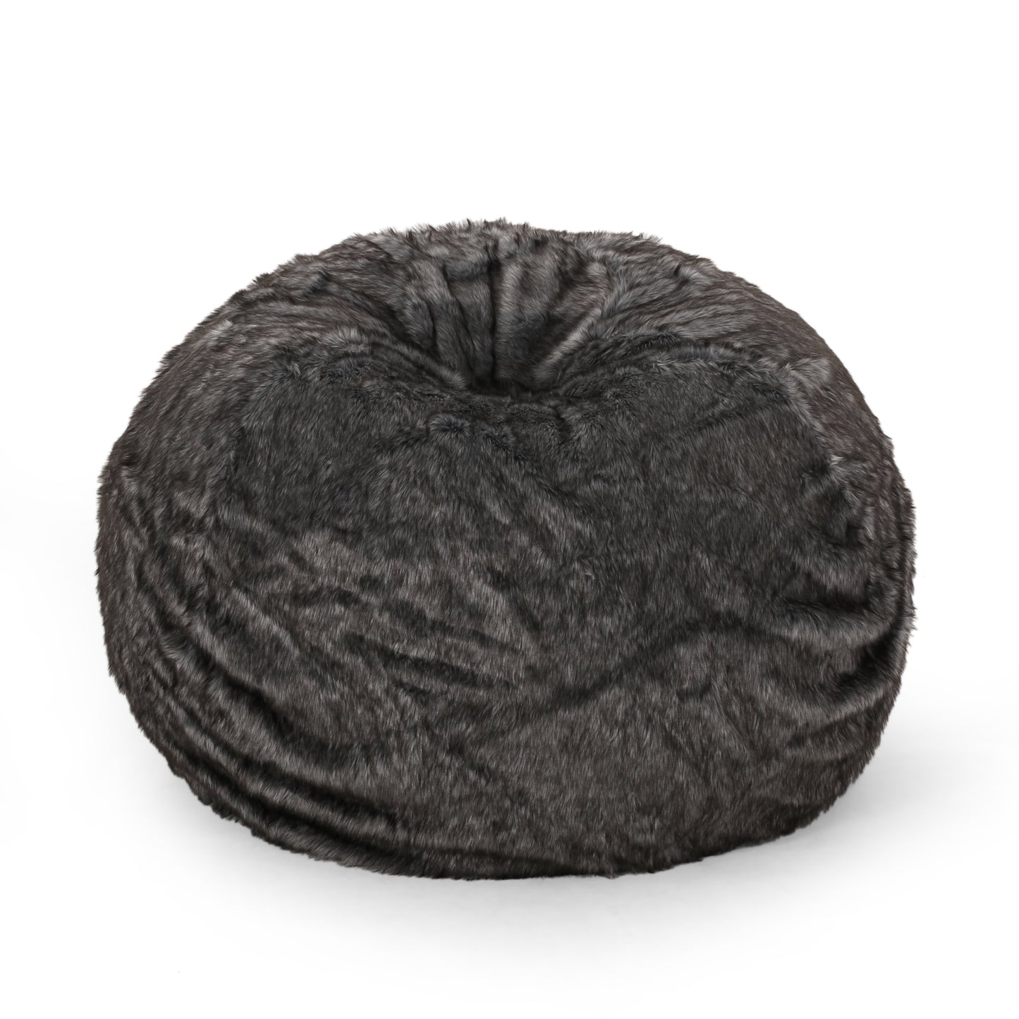 Schley Modern Glam 5 Foot Short Faux Fur Bean Bag, Black and White