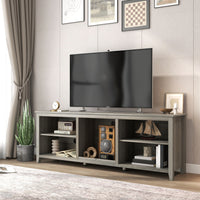 TV Stand Storage Media Console Entertainment Center, without Drawer, Grey Walnut