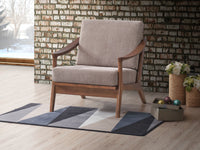 ACME Lide Accent Chair, Light Brown Fabric & Brown Finish AC02378