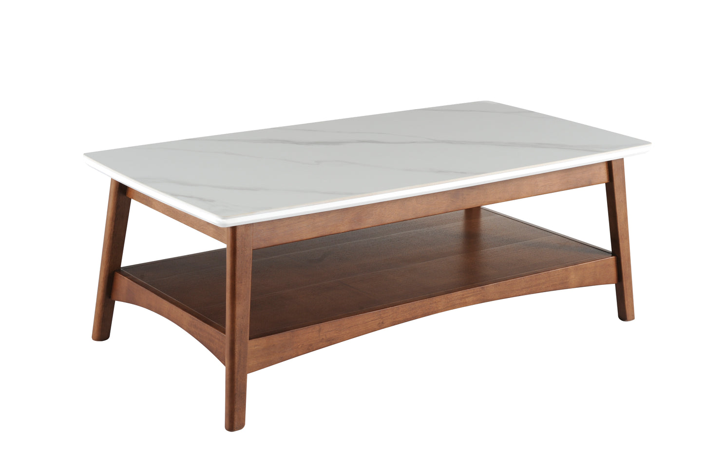 Luca Mid-Century Coffee Table Sintered Stone & Wooden Frame