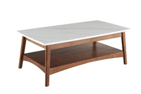 Luca Mid-Century Coffee Table Sintered Stone & Wooden Frame