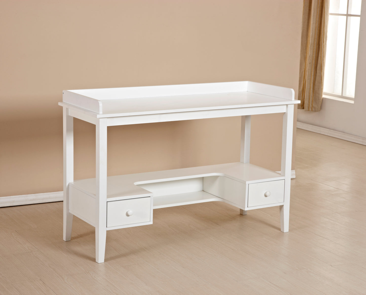 White 46’’ Home Office Desk Computer Desk Study Desk Writing Table Workstation with 2 Drawers