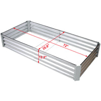 Galvanized Planter Bed,Galvanized Raised Garden Bed Kit, Galvanized Planter Raised Garden Boxes Outdoor, Square Large Metal Raised Garden Beds for Vegetables,6*3*1ft 2pcs