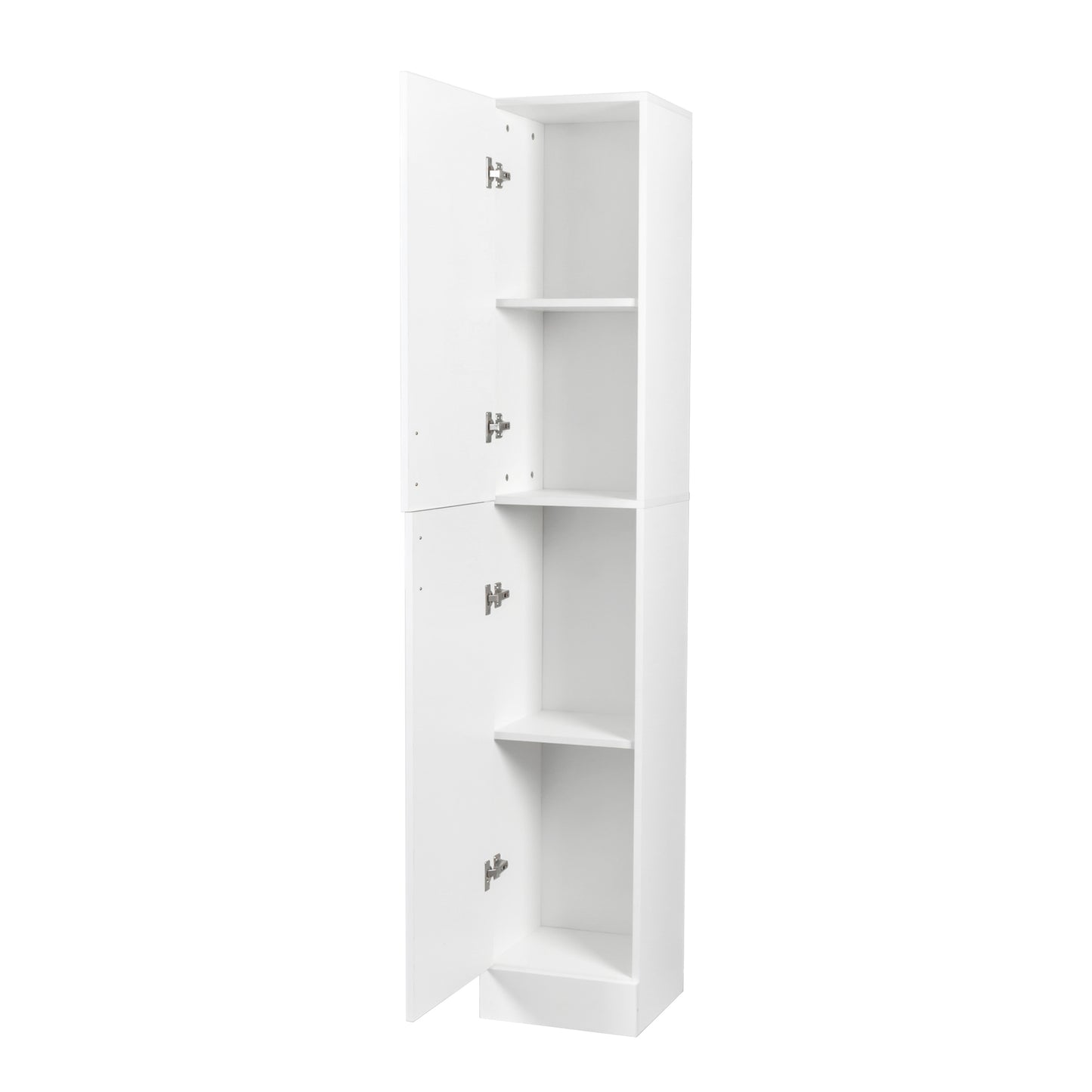 Freestanding  Cabinet with Inadjustable Shelves and two Doors for Kitchen, Dining Room, White