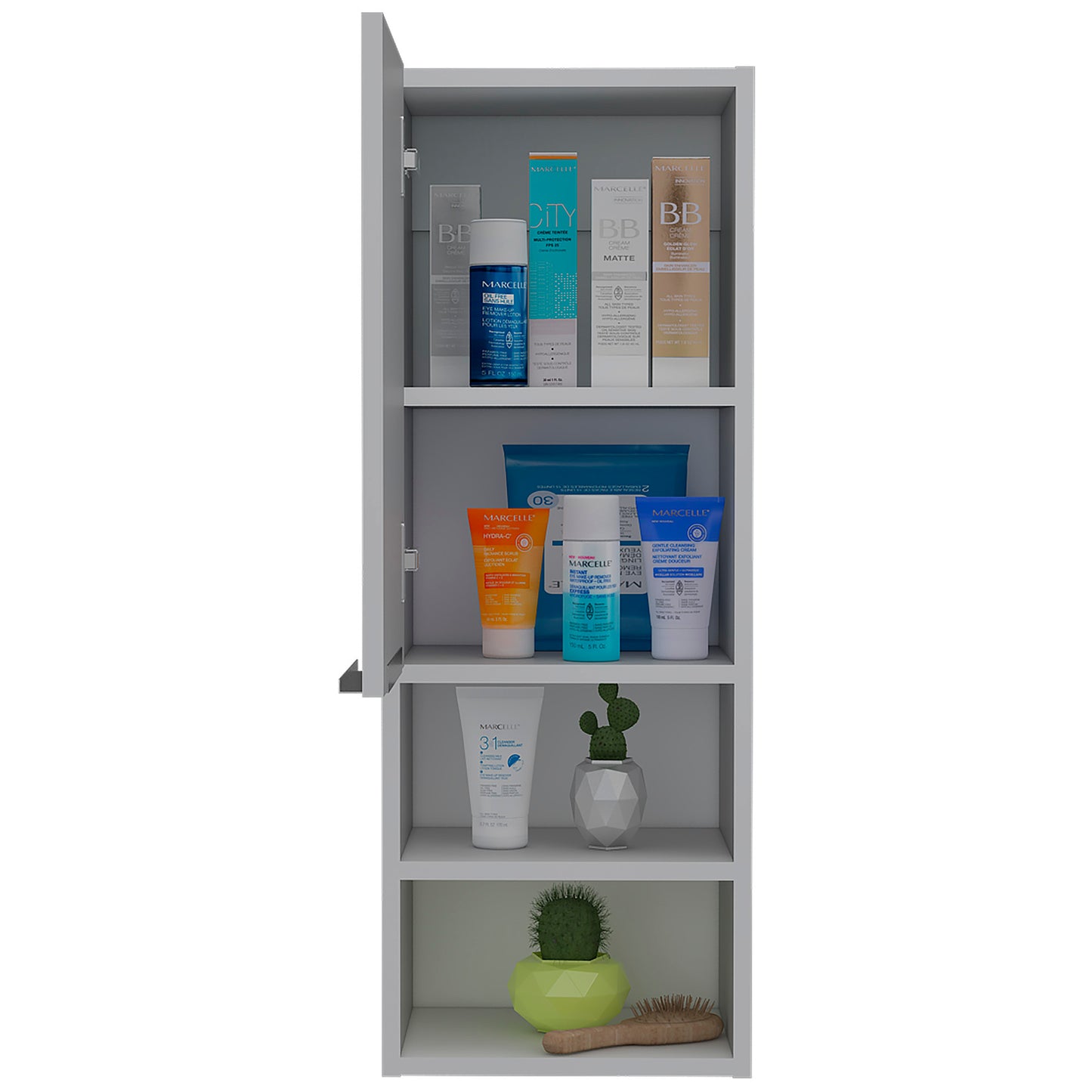 Mila  Bathroom Cabinet, Two Internal Shelves, Two External Shelves, Single Door -White