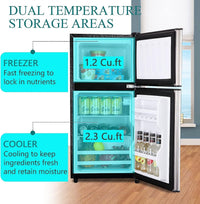 3.5Cu.Ft Compact Refrigerator Mini Fridge with Freezer, Small Refrigerator with 2 Door, 7 Level Thermostat Removable Shelves for Kitchen, Dorm, Apartment, Bar, Office Silver Ban on Amazon