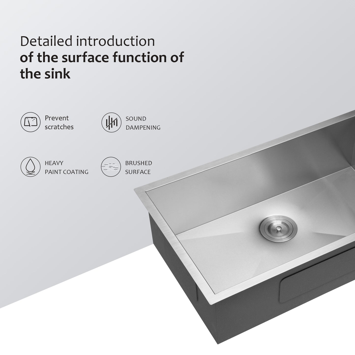 32 Inch Undermount Sink - 32"x19"x9" Undermount Stainless Steel Kitchen Sink 18 Gauge 9 Inch Deep Single Bowl Kitchen Sink Basin