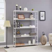 [VIDEO] 5-Tier Home Office Bookcase Open Bookshelf Storage Large 5 Shelf Bookshelf Furniture with Metal Frame, White