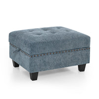 U shape Modular Sectional Sofa,DIY Combination,includes Seven Single Chair, Four Corner and One Ottoman,Navy Blue