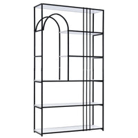 70.9 Inch Home Office Bookcase Open Bookshelf Storage Large 6 Shelf Bookshelf Furniture with Black Metal Frame, White