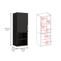 Madrid Medicine Cabinet, Two External Shelves, Metal Handle, Single Door, Two Interior Shelves -Black