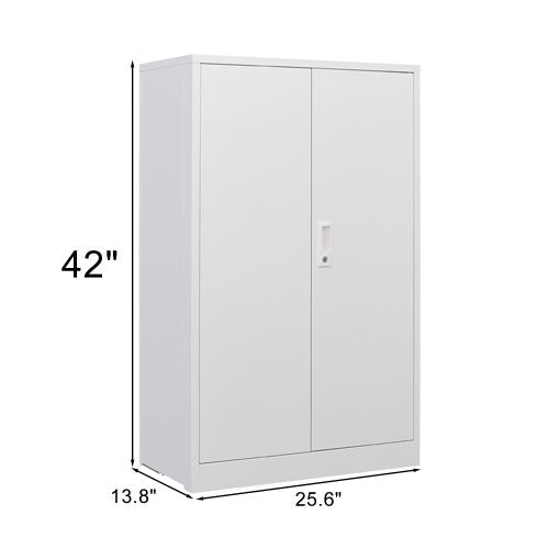 Metal Storage Cabinet with Locking Doors and Adjustable Shelf, Folding Filing Storage Cabinet , Folding Storage Locker Cabinet for Home Office,School,Garage, White