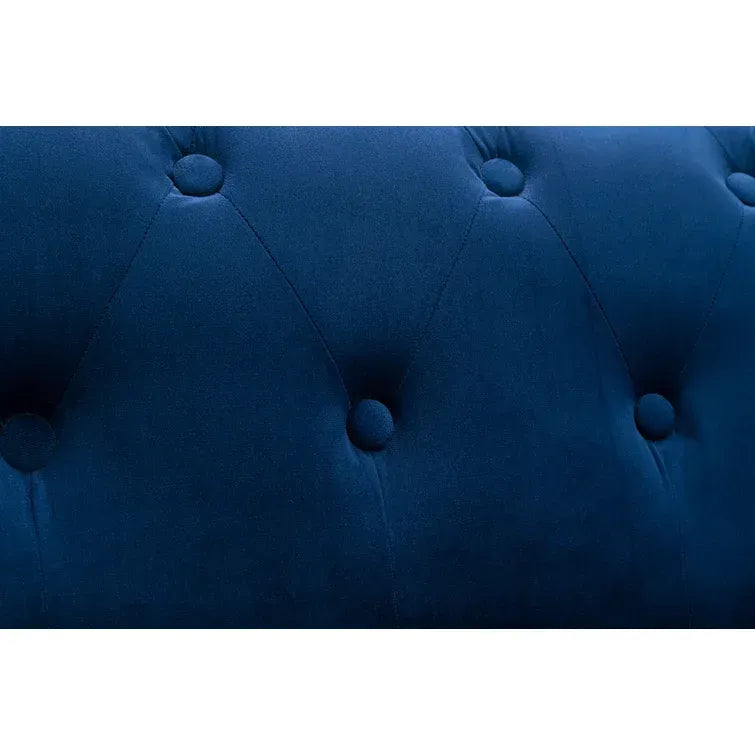 71.5In Velvet Rolled Arm Chesterfield Sofa