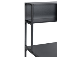 L-Shaped Desk with Hutch Reversible Corner Computer Desk with Storage Shelves, Industrial 54.3" L Shaped Desk Large Gaming Desk Saves Space for Home Office, Black