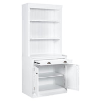 83.4"Tall Bookshelf with LED Lighting, Modern Bookcase with 2 Doors and 1 Drawer,Storage Bookcase with Open Shelves for Living Room,Bedroom,Home Office,White