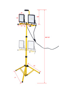 10,000 Lumen  LED Work Light , Dual head,Telescoping Adjustable Tripod Stand, Rotating Lamps