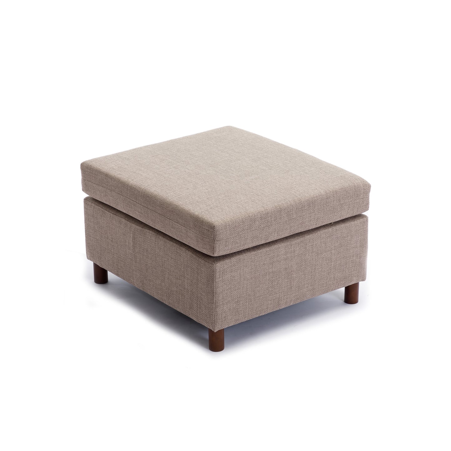 4 Seat Module Sectional Sofa Couch With 1 Ottoman for living room,Seat Cushion and Back Cushion Non-Removable and Non-Washable,Brown