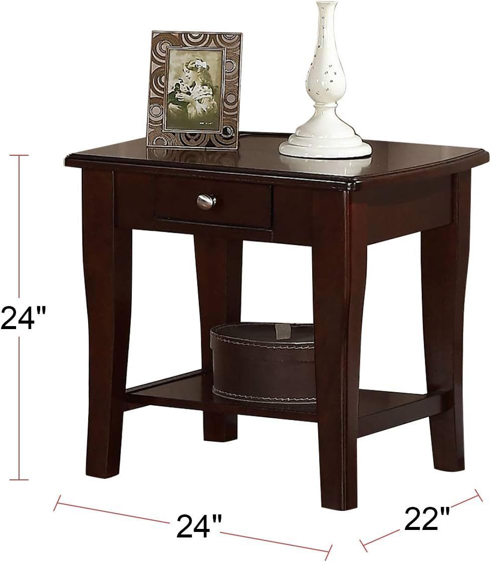 Modern Wooden Brown 1pc End Table Living Room Sofa Side Table