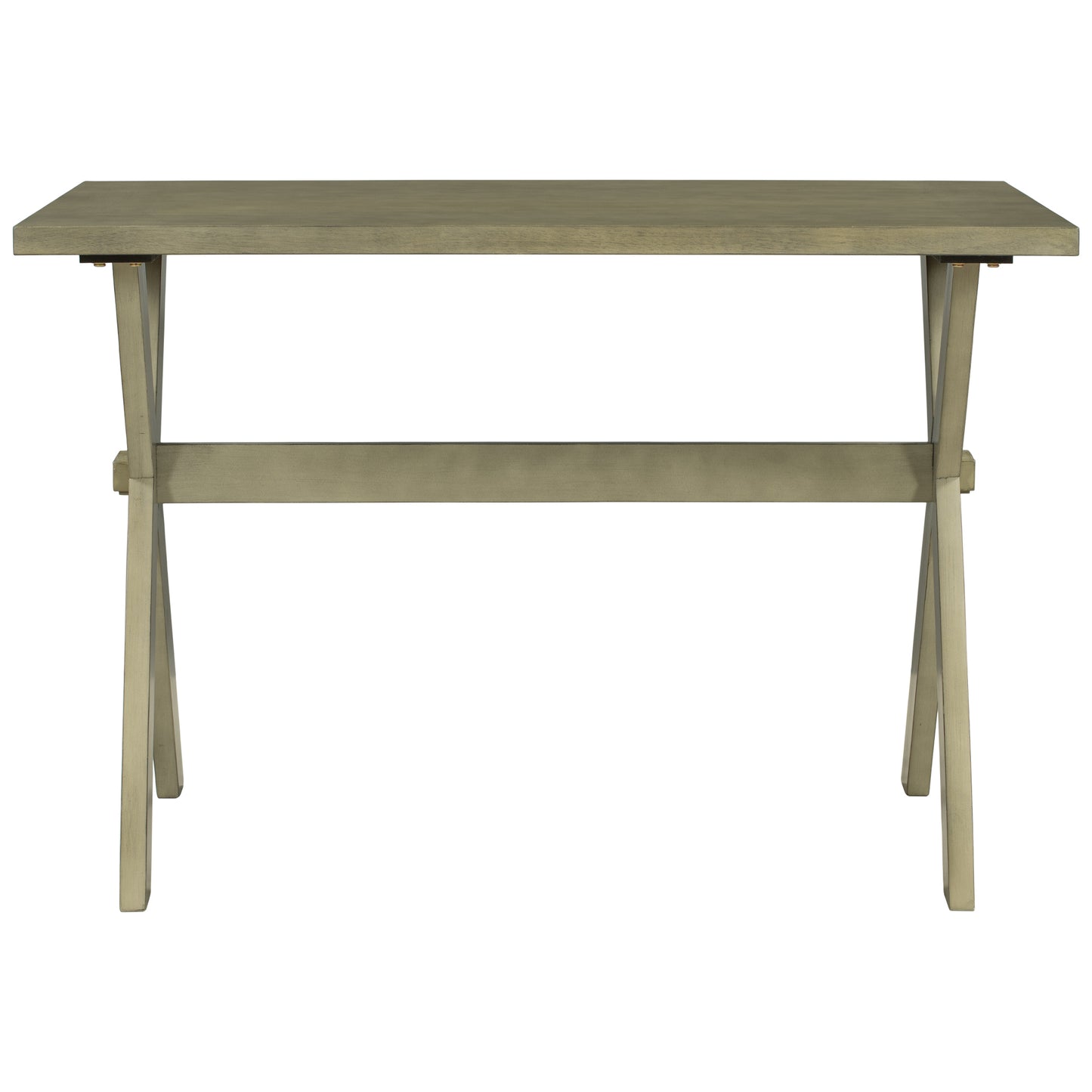 TOPMAX Farmhouse Rustic Wood Kitchen Dining Table with X-shape Legs, Gray Green