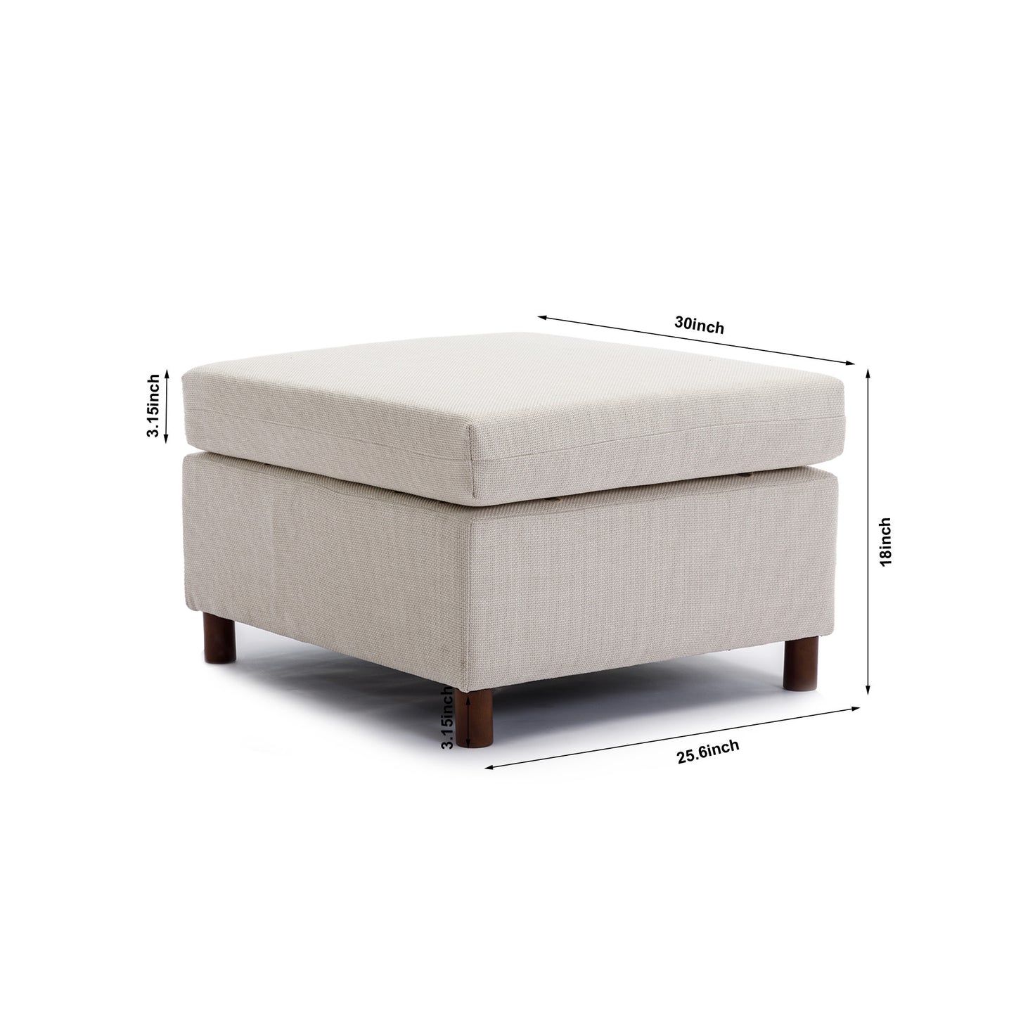 4 Seat Module Sectional Sofa Couch With 2 Ottoman for living room,Seat Cushion and Back Cushion Non-Removable and Non-Washable,Cream