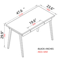 Home Office Desk Large Computer Desk Study Desk Writing Table Workstation with Solid Wood Legs & 1 Drawer