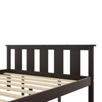 Wood Platform Bed Queen Size Bed Frame with Headboard and Footboard, Espresso