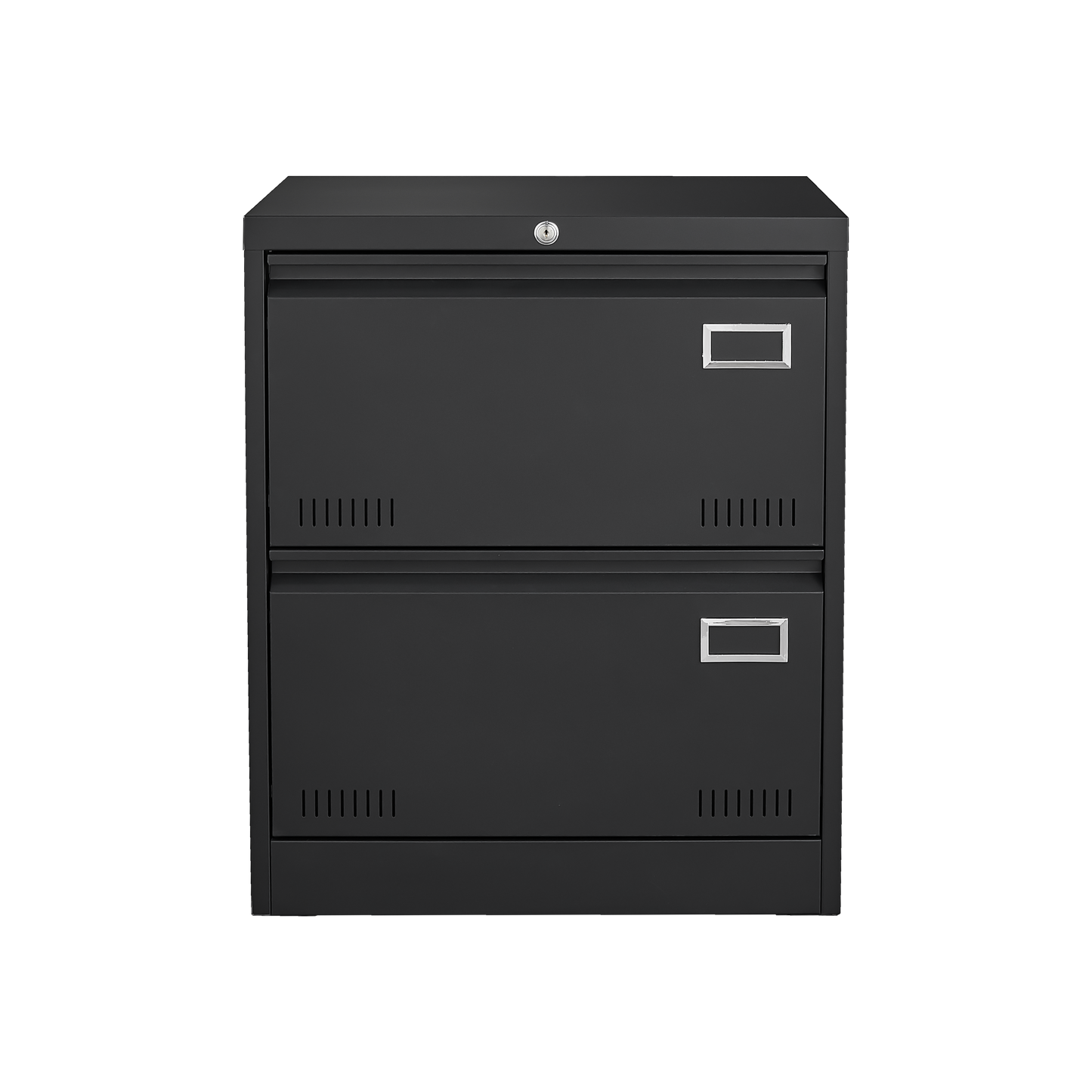 2 Drawer Metal Lateral File Cabinet with Lock,Office Vertical Files Cabinet for Home Office/Legal/Letter/A4,Locking Metal File Cabinet,Assembly Required (Black,with 2 Drawer)